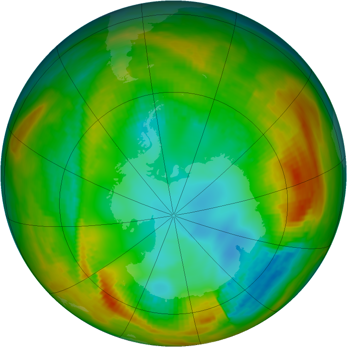 Antarctic ozone map for 06 August 1979